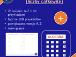 Dodawanie jednomianów (liczby całkowite) | matematyka, algebra | 26 kolumn
