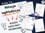 NOTACJA WYKŁADNICZA - NOTATKA + KARTA PRACY + rozwiązania - KLASA 7-8 Kompletny zestaw!