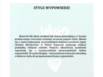 STYLE WYPOWIEDZI - MATERIAŁ DLA UCZNIÓW KLAS 7-8