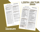 Lista (checklista) lektur – liceum