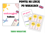 LEKCJA PO WAKACJACH, ANGIELSKI, WAKACYJNE TABOO, PO ANGIELSKU, ENGLISH
