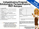 Indywidualny Program Edukacyjno-Terapeutyczny IPET Autyzm