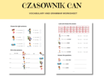 Karty pracy + Czasownik CAN + nazwy czynności i umiejętności