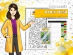 Klasa 4,5,6,7,8. Pusta kolorowanka do samodzielnego wypełnienia. Dzień Ziemi. Karta pracy. Zadanie.