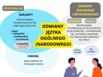 Odmiany języka ogólnego - notatka