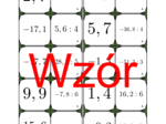 Domino - Dzielenie dodatnich i ujemnych liczb dziesiętnych przez liczbę całkowitą | matematyka