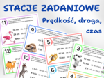 STACJE ZADANIOWE – Wyścig w TurboZOO, klasa 6, 8, prędkość, droga, czas, powtórka, powtórzenie