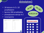 Wzory algebraiczne, upraszczanie (liczby dziesiętne) | matematyka, algebra | 26 kolumn