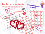 Tabliczka mnożenia 5 w linii - wersja walentynkowa
