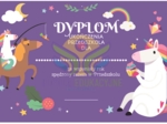 Dyplom ukończenia przedszkola - jednorożec