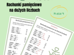 Rachunki pamięciowe na dużych liczbach, karta pracy z hasłem, klasa 4, Dzień Tolerancji
