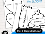 Słówka Na Słodko - Zestaw 3 gier edukacyjnych do nauki słownictwa z "Shine on 2" - Unit 1 Happy birthday!