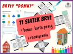 ZESTAW BRYŁY "DOMKI" - siatki brył + BONUS: KARTA PRACY, sześcian, prostopadłościan, pole powierzchni