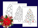 🎄 Świąteczne puzzle – choinka: CZĘŚCI MOWY  (czasownik, rzeczownik, przymiotnik, przysłówek) 🎄