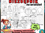 NIEZBĘDNIK NA WRZESIEŃ - SZABLONY, KOLOROWANKI, KARTY - DZIEŃ: KROPKI, CHŁOPAKA, JESIENI, LIŚCIA
