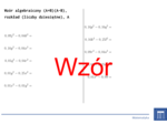 Wzór algebraiczny (A+B)(A-B), rozkład (liczby dziesiętne) | matematyka, algebra | 26 kolumn