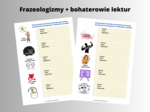 Karty pracy - dopasowanie frazeologizmów do bohaterów lektur