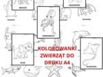 KOLORWANKI ZE ZWIERZĘTAMI DO DRUKU A4 26 KOLOROWANEK
