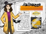 Klasa 8. Chemia. Określanie wartościowości metali w związkach chemicznych. Halloween. Chemiczna kolorowanka. Karta pracy. Zadanie.