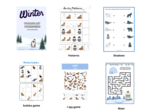 Winter Artic Animals Worksheet Set + Flashcards- zwierzęta arktyczne, karty pracy dla przedszkolaka, ucznia zerówki przedszkolnej, I spy, sudoku, labirynt, karty obrazkowe , język angielski