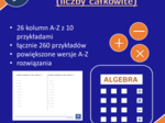 Arytmetyka jednomianów (liczby całkowite) | matematyka, algebra | 26 kolumn