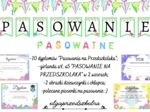 Pasowanie na Przedszkolaka - dyplomy, girlanda, polecane piosenki