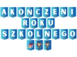 Girlanda, dekoracja, napis ZAKOŃCZENIE ROKU SZKOLNEGO + gratis
