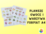 PLANSZE DEMONSTRACYJNE WARZYWA I OWOCE - format A4