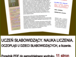 UCZEŃ SŁABOWIDZĄCY. NAUKA LICZENIA. OCZOPLĄS U DZIECI SŁABOWIDZĄCYCH a liczenie.