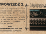 Kto to mówi? - zagadka z hasłem na podstawie lektur obowiązkowych z klasy 7-8.