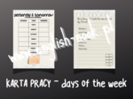 Days of the week - dni tygodnia: karta pracy