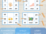 Klamerkowe pomoce - wyrazy dwusylabowe - litery pisane