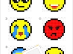 Kodowanki, emotki, emotikonki, odkoduj emocje. Kodowanie, pixel art- zestaw 6 kodowanek.