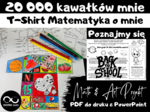 Poznajmy się: T-Shirt Matematyka o mnie. Stwórz własną koszulkę „20 000 kawałków mnie”. Math & Art Projekt na początek roku.