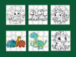 DZIEŃ DINOZAURA – PUZZLE – 26 obrazków – ćwiczenia redakcyjne