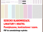 DZIECKO SŁABOWIDZĄCE. LINIATURY I KRATKI. Powiększone, kontrastowe i szare. PDF do samodzielnego wydruku.