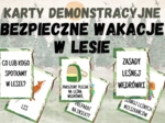 Bezpieczne wakacje w lesie - ilustracje i podpisy