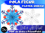 Płatek śniegu - Pola figur, pola wielokątów (prostokąt, trójkąt, trapez, romb). Projekt Math & Art.