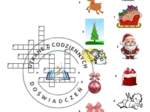 Świąteczna krzyżówka obrazkowa z kluczem odpowiedzi dla klas I-III