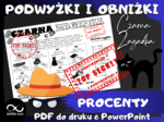 Procenty - podwyżki i obniżki. Tajemnicza czarna zagadka dla kl. 6-8.