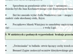 IMIESŁOWY I LEKTURY - WIEDZA O JEZYKU I BOHATERACH. ĆWICZENIE PRZED EGZAMINEM.