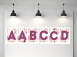 Girlanda - alfabet - napis kwiaty