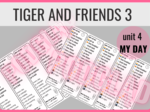 Tiger and Friends 3 unit 4 MY DAY - zakładki do książki