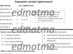 Zapisywanie wyrażeń algebraicznych - teoria + zadania