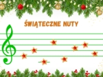 Świąteczne nuty. Nazwy dźwięków w kluczu wiolinowym.