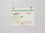 Plakaty edukacyjne. Cykl życia roślin i zwierząt. Różnorodność biologiczna. Jak chronić środowisko? Pięć zasad ekologii.