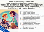 Zeszyt obserwacji uczestnika zajęć rewalidacyjno-wychowawczych Uczeń ze złożonymi deficytami rozwojowymi (poznawczymi, motorycznymi i komunikacyjnymi)