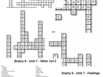 Brainy 6 – Unit 7 – krzyżówki – Computer equipment_Using computers/Feelings/Other