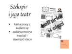 Szekspir i jego teatr - stacje zadań / karta pracy