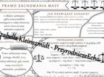 Sketchnotka - notatka „Prawo zachowania masy” wykonana w power point do edycji. Chemia 7, „Ważne prawa”